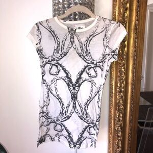 Morphine generation Y2K Stylish Black and White Women's tee size small